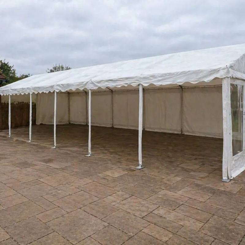 Marquee Setup Exterior for Event Hire Marquee setup exterior with flooring on patio area for event hire