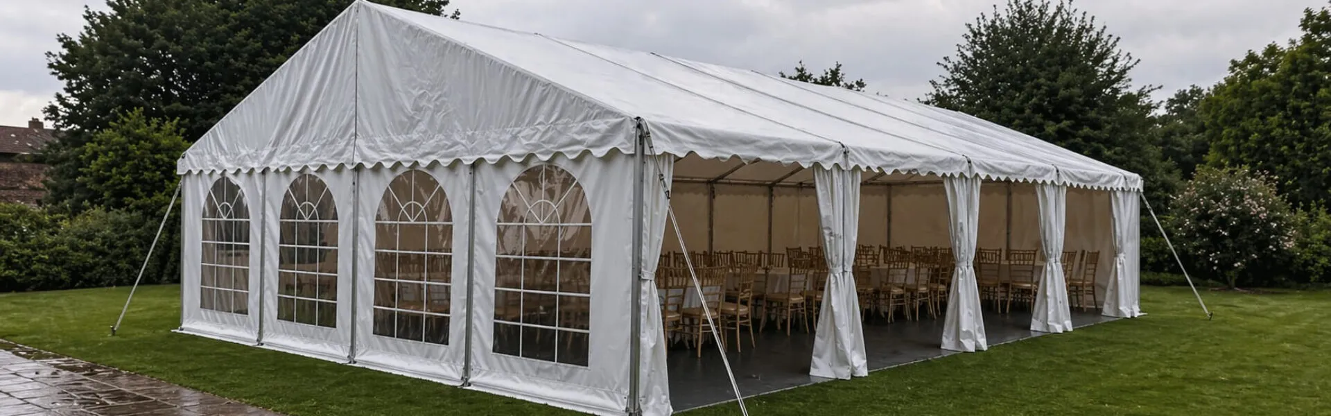 Professional marquee hire setup for weddings, parties and events across Essex
