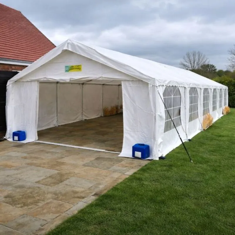 Marquee Setup and Space Requirements Marquee hire setup in Essex showing space and access for event availability