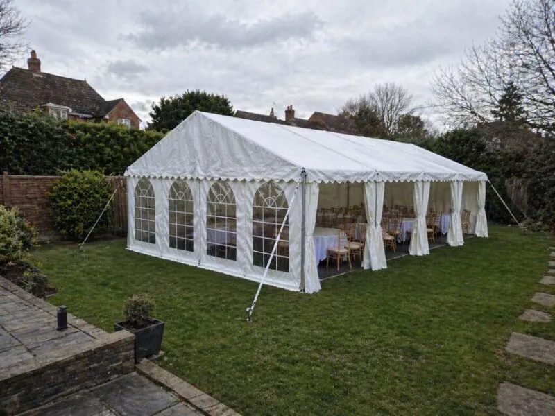 Marquee Hire Setup in London Residential Garden Marquee hire setup in residential garden in London for private events