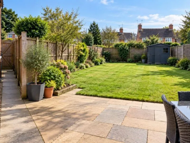 Garden Marquee Access Route to Rear Garden Garden marquee access route from side passage and patio to rear lawn
