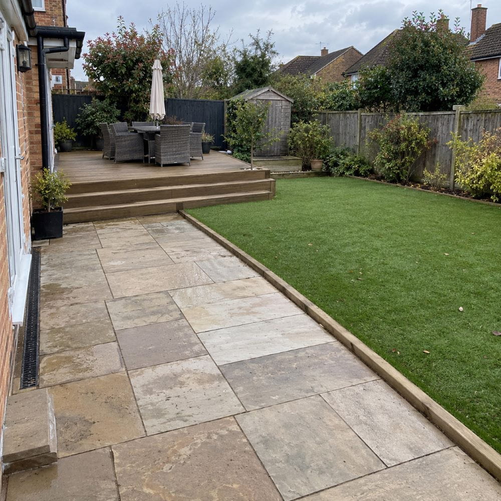Patio, raised decking and artificial grass areas being considered for marquee installation