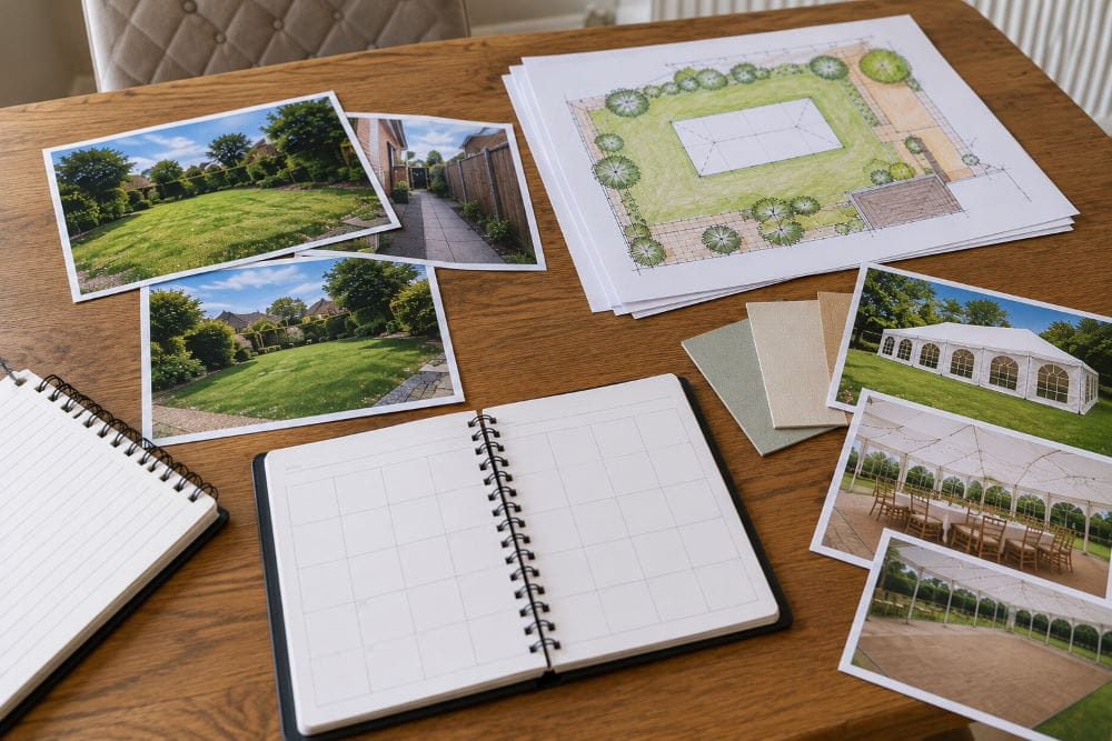 Organising fixed, flexible and unresolved details for a marquee hire enquiry